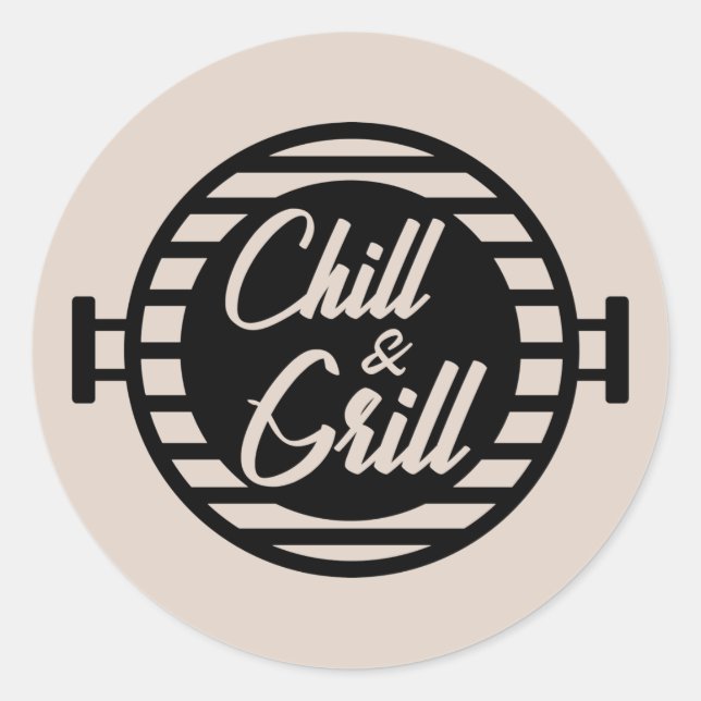 Coole Grillkunst Runder Aufkleber (Vorderseite)