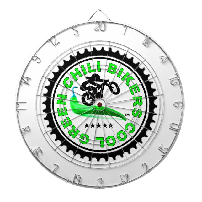 Coole grüne Chili-Radfahrer Dartscheibe (vorne)
