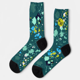 Coole grüne farbige Farbinitialen für farbige Spri Socken