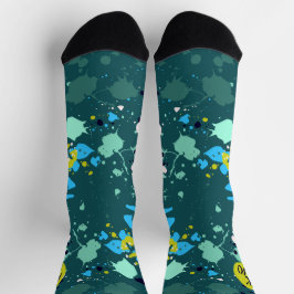 Coole grüne farbige Farbinitialen für farbige Spri Socken