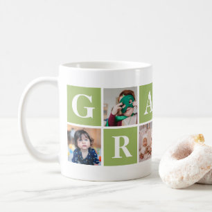 Coole grüne FotoCollage Oma und Opa-Tasse Kaffeetasse