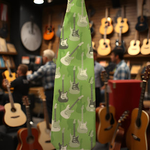 Coole grüne Gitarren für stilvolle Musiker, Musikl Krawatte
