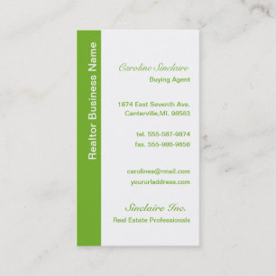 Coole grüne Realtor-Geschäfts-Karten Visitenkarte