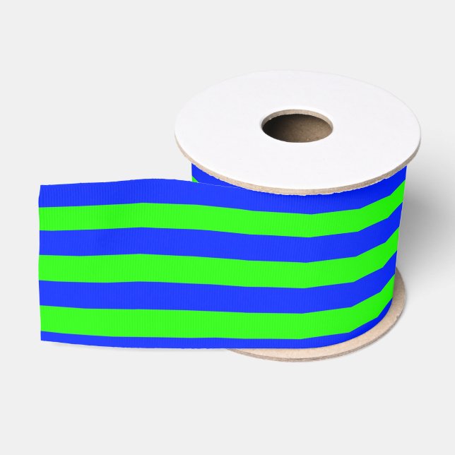 Coole grüne und blaue Neonstreifen Ripsband (Spule)