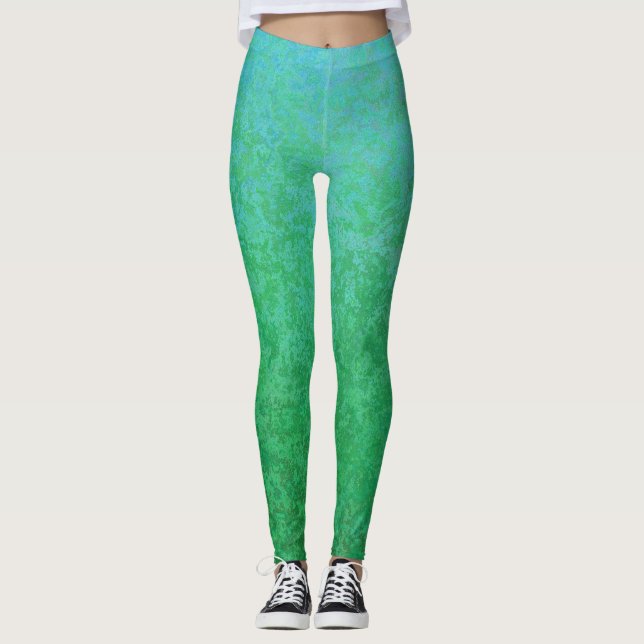 Coole grüne Variationen mit Gradient Leggings (Vorderseite)