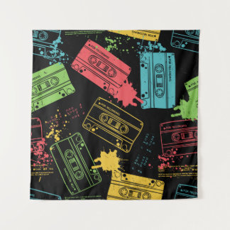 coole Grunge-Kassetten im Stil der 90er Jahre Wandteppich