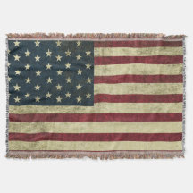 Coole Grunge U.S. Flag Throw Blanket