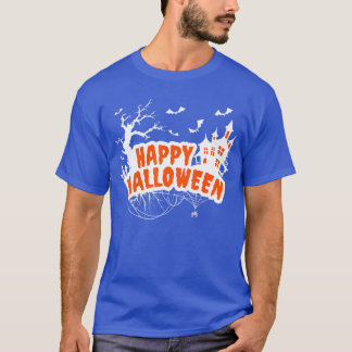 Coole Gruselige Halloween-Burg-Spinne-Fledermäuse- T-Shirt
