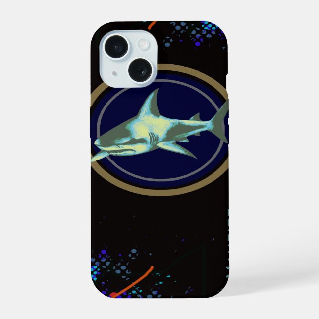 coole Hai-Design personalisiert iPhone 15 Hülle (Rückseite)