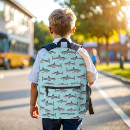 Coole Haie Blaue Ozeanschule Bedruckter Rucksack
