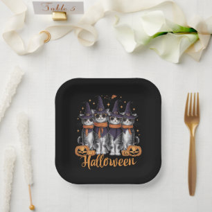 Coole Halloween-Katzen Geschenk für Tochter Gesche Pappteller