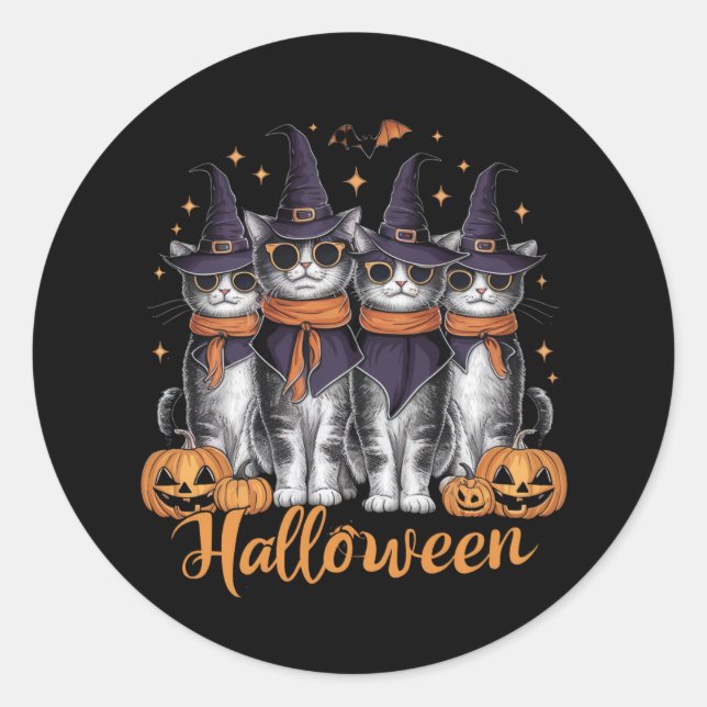Coole Halloween-Katzen-Geschenke für ihr Töchterge Runder Aufkleber (Vorderseite)