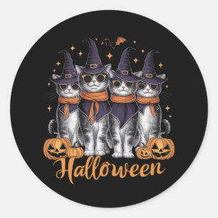 Coole Halloween-Katzen-Geschenke für ihr Töchterge Runder Aufkleber