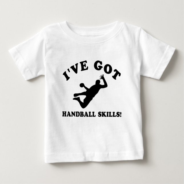 COOLE HANDBALL-FÄHIGKEITS-ENTWÜRFE BABY T-SHIRT (Vorderseite)
