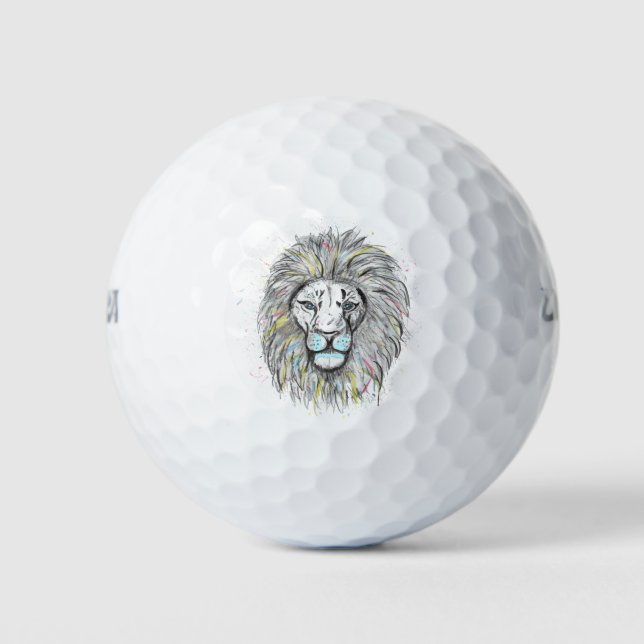 Coole, handgezeichnete Skizze und Aquarellfarben Golfball (Vorderseite)