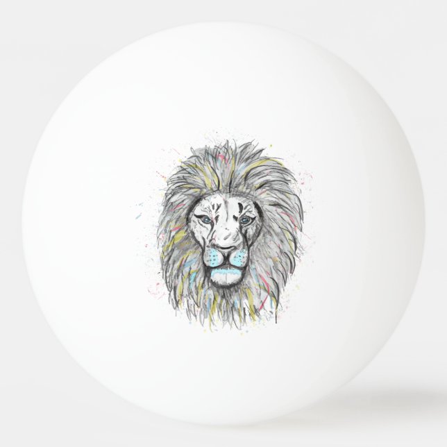 Coole, handgezeichnete Skizze und Aquarellfarben Tischtennisball (Vorderseite)