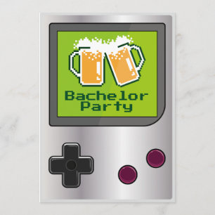 Coole Handheld-Spiel Bier Junggesellenabschied Kar Einladung