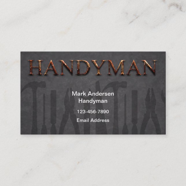 Coole Handyman Theme Business Cards Visitenkarte (Vorderseite)
