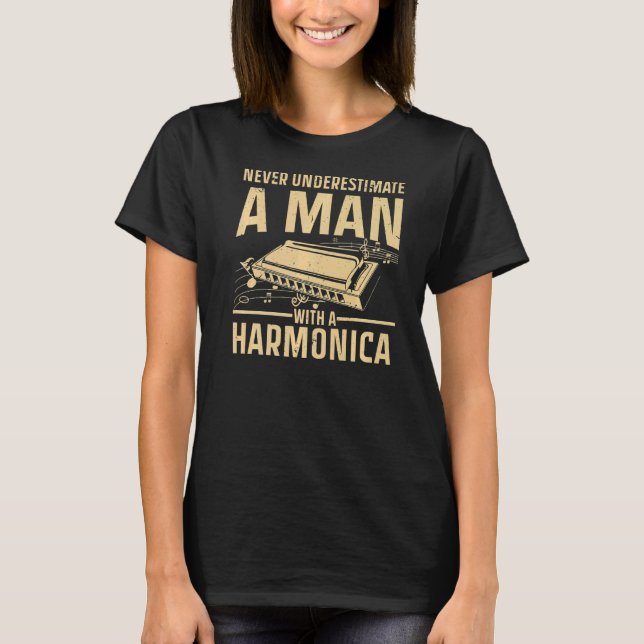 Coole Harmonica für Men Boys Harmonica Player Inst T-Shirt (Vorderseite)