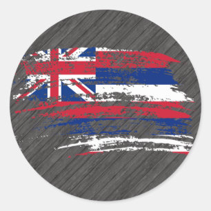 Coole hawaiianische Flagge Runder Aufkleber
