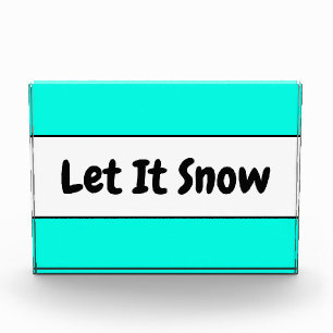 Coole, helle, weiße Minze Blau LASSEN ES SCHNEE Te Fotoblock