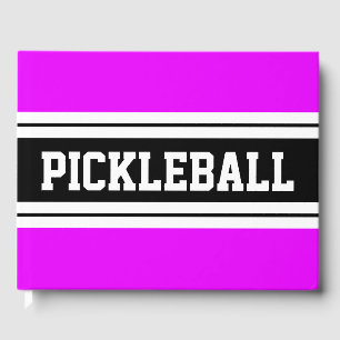 Coole, hellrosa, schwarze Streifen PICKLEBALL Gästebuch