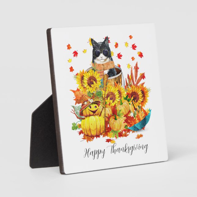 Coole Herbstkatze   Fotoplatte (Vorderseite)