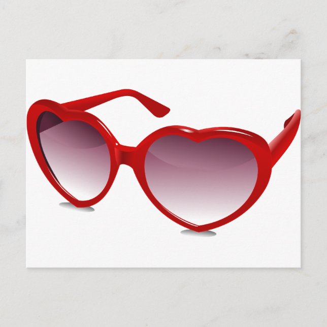 Coole Herzform der Sonnenbrille Postkarte (Vorderseite)