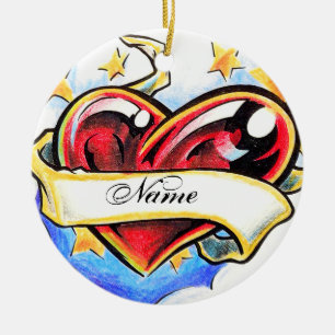 Coole Herztätowierungsverzierung Keramikornament
