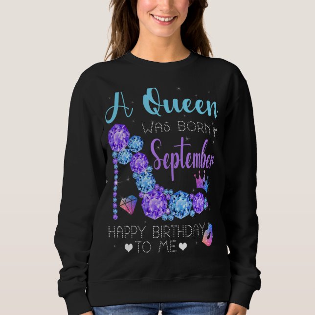Coole High Heel Girl Frauen Eine Königin war Gebor Sweatshirt (Vorderseite)