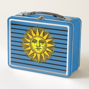 Coole himmlische Sonnen-Retro Metall Brotdose