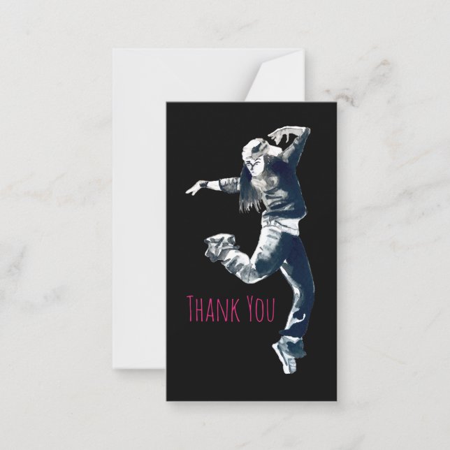 Coole Hip Hop Dancer Girl Illustration Mitteilungskarte (Vorderseite)