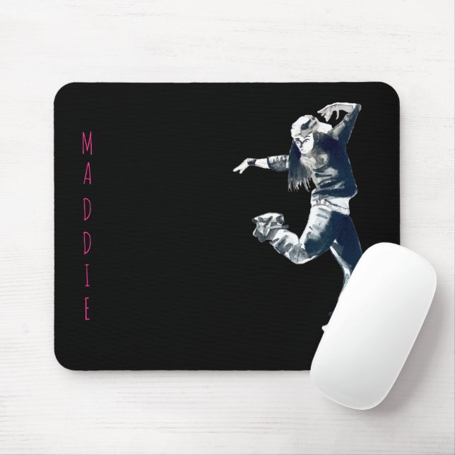 Coole Hip Hop Dancer Girl Illustration Mousepad (Mit Mouse)