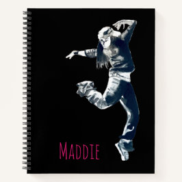 Coole Hip Hop Dancer Girl Illustration Notizbuch