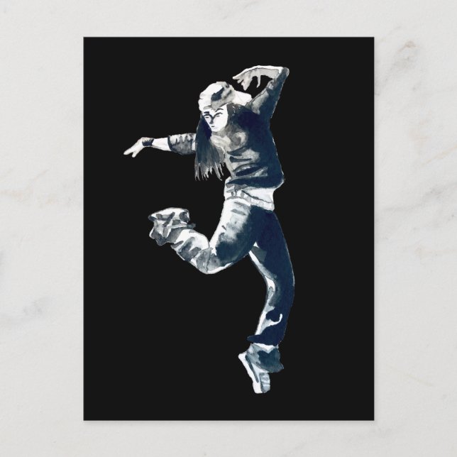 Coole Hip Hop Dancer Girl Illustration Postkarte (Vorderseite)
