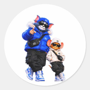 Coole Hip-Hop-Tier-Vinyl-Aufkleber   Urban Streetw Runder Aufkleber