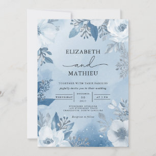 Coole Hochzeit mit Blauer Frost Einladung