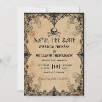coole Hochzeit Vintager Horror Gothic Save the Dat