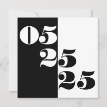 Coole Hochzeitdatum Typografie Block Schwarz-Weiß