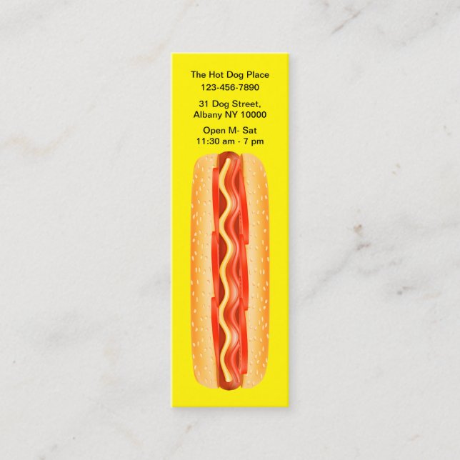 Coole Hot Dog Theme Compact Business Cards Mini Visitenkarte (Vorderseite)