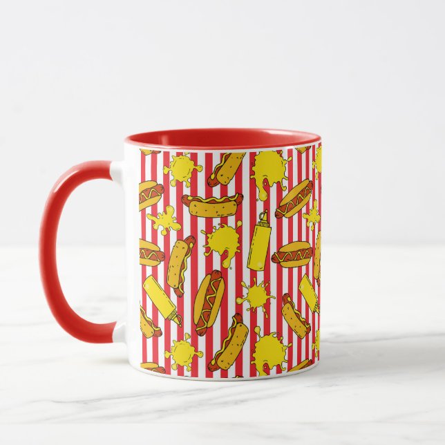 Coole Hot Dogs Mustard Muster GRILLEN Grill Party Tasse (Links)