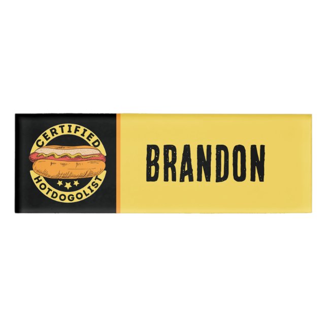 Coole Hotdog-Anbieter oder Unternehmen Namenschild (Vorderseite)