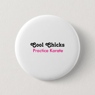 Coole Hühner üben Karate T-Shirt Button