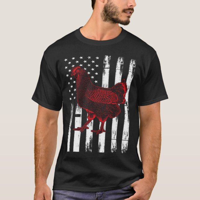 Coole Hühnerflagge T-Shirt (Vorderseite)
