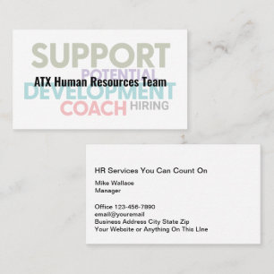 Coole Human Resources Theme Visitenkarten Visitenkarte