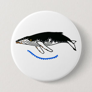 Coole Humpback WHALE Wildlife - Natur - Button
