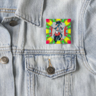 Coole Hund-Biker-Design für Motorradliebhaber Button