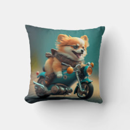 Coole Hundbiker, die Fahrräder fahren, niedliches  Kissen