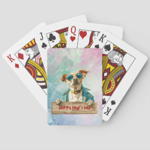 Coole Hunde Sonnenbrille Happy Paw's Day Spielkarten