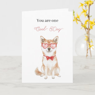 Coole Hundeherz Brille Geburtstag Karte